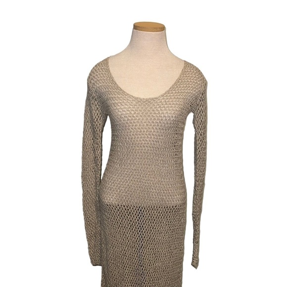 NWT By Malene Birger Woman Evine Beige Linen Cotton Blend Mesh Maxi Dress - Picture 9 of 10